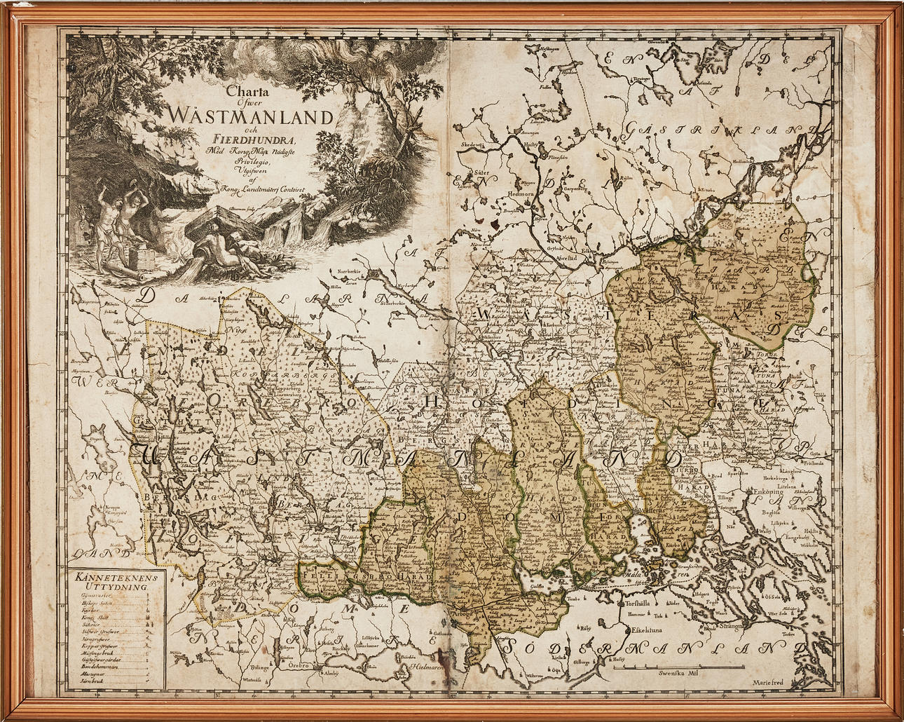 KORT VESTMANLAND, LANDMÅLING 1742.