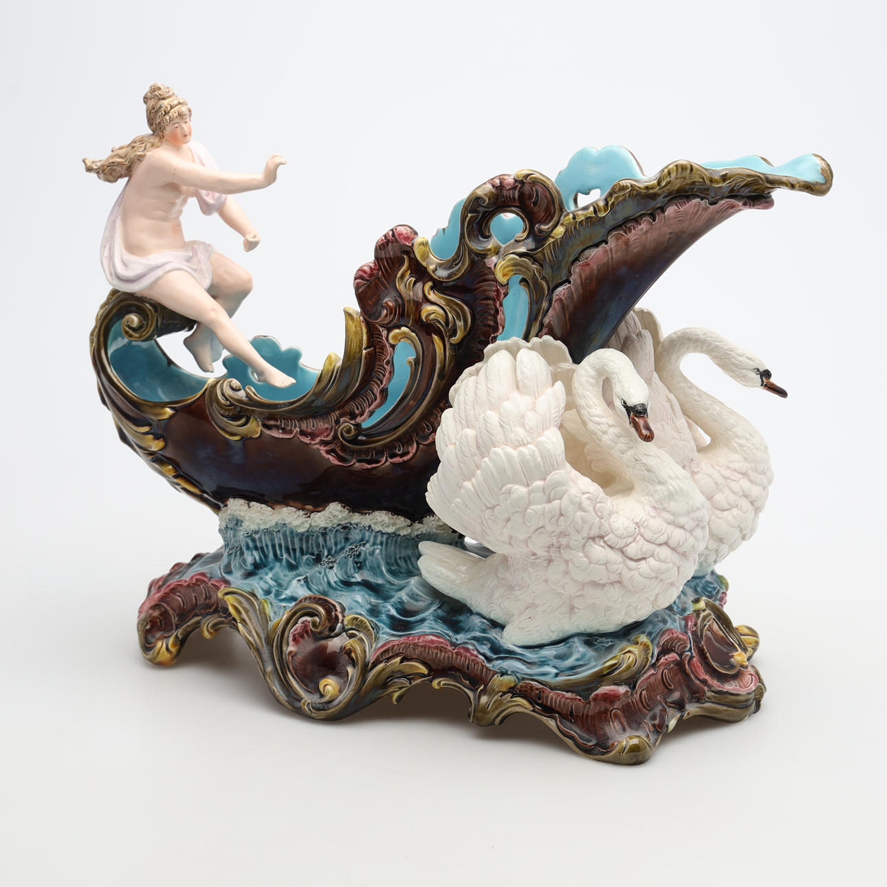 Eine Vase, Porzellan, Majolika.