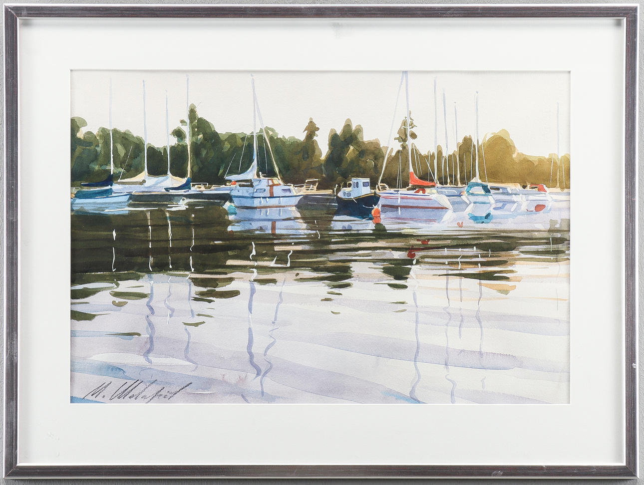 MICHAEL SHEVARJOV watercolour, signed.