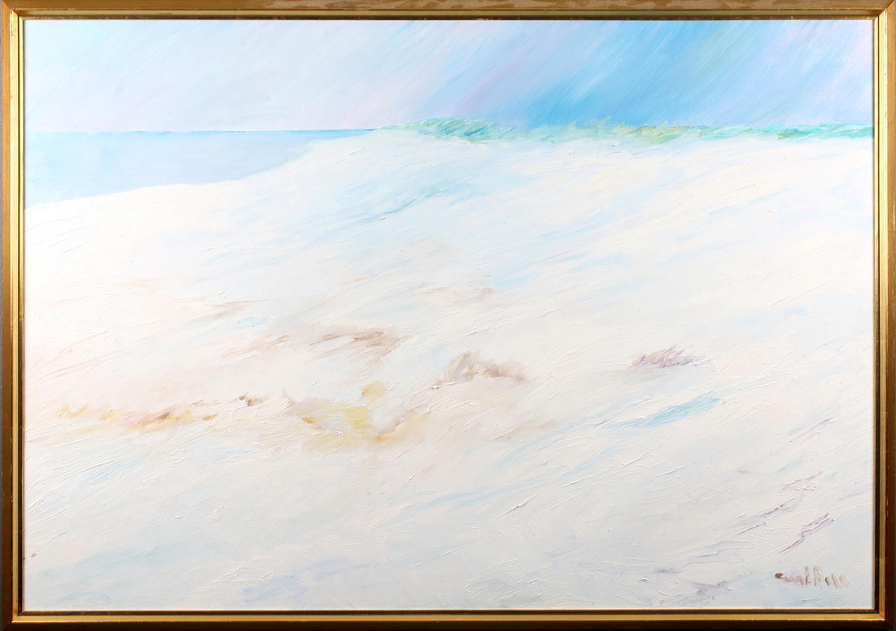 CURT AGGE. Strandmotiv, olja på duk, signerad.