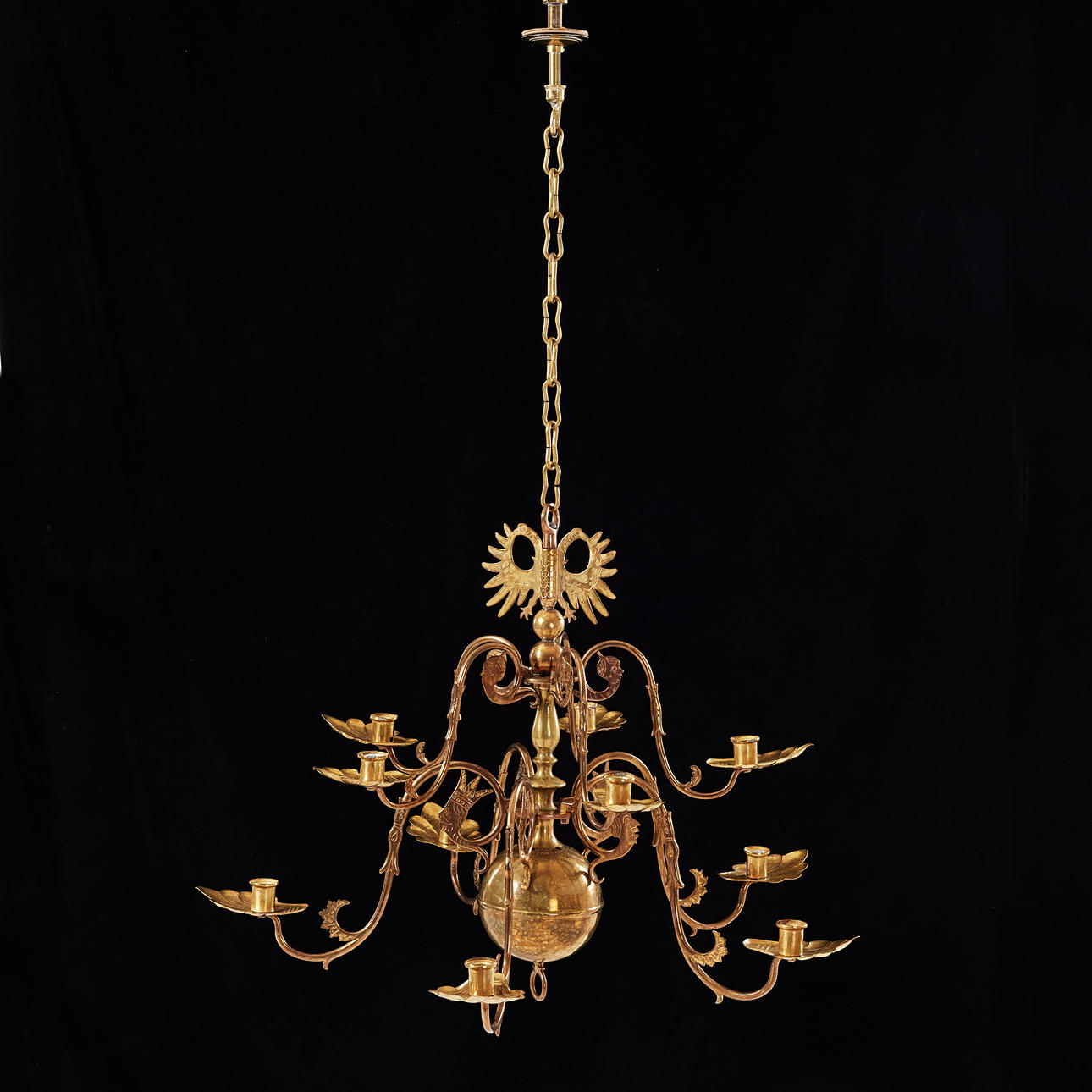 CANDELABRO, bronce, estilo barroco, para 10 velas.