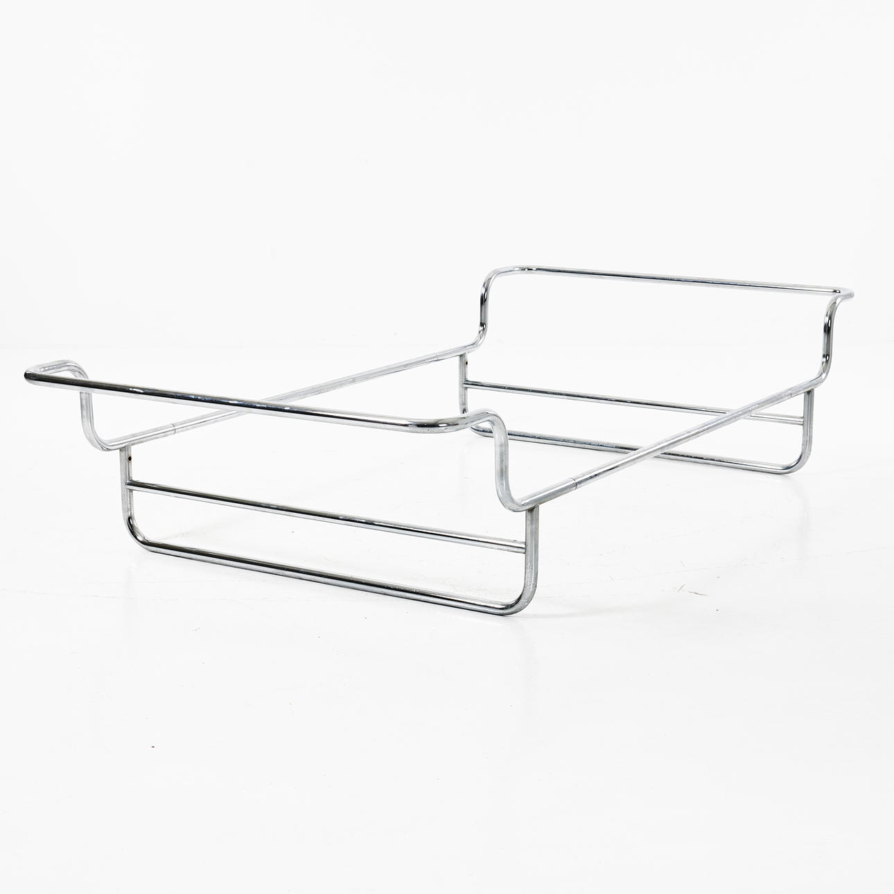 BRUNO MATHSSON. bed frame, model “Ulla”, Dux, chrome-plated tube construction.