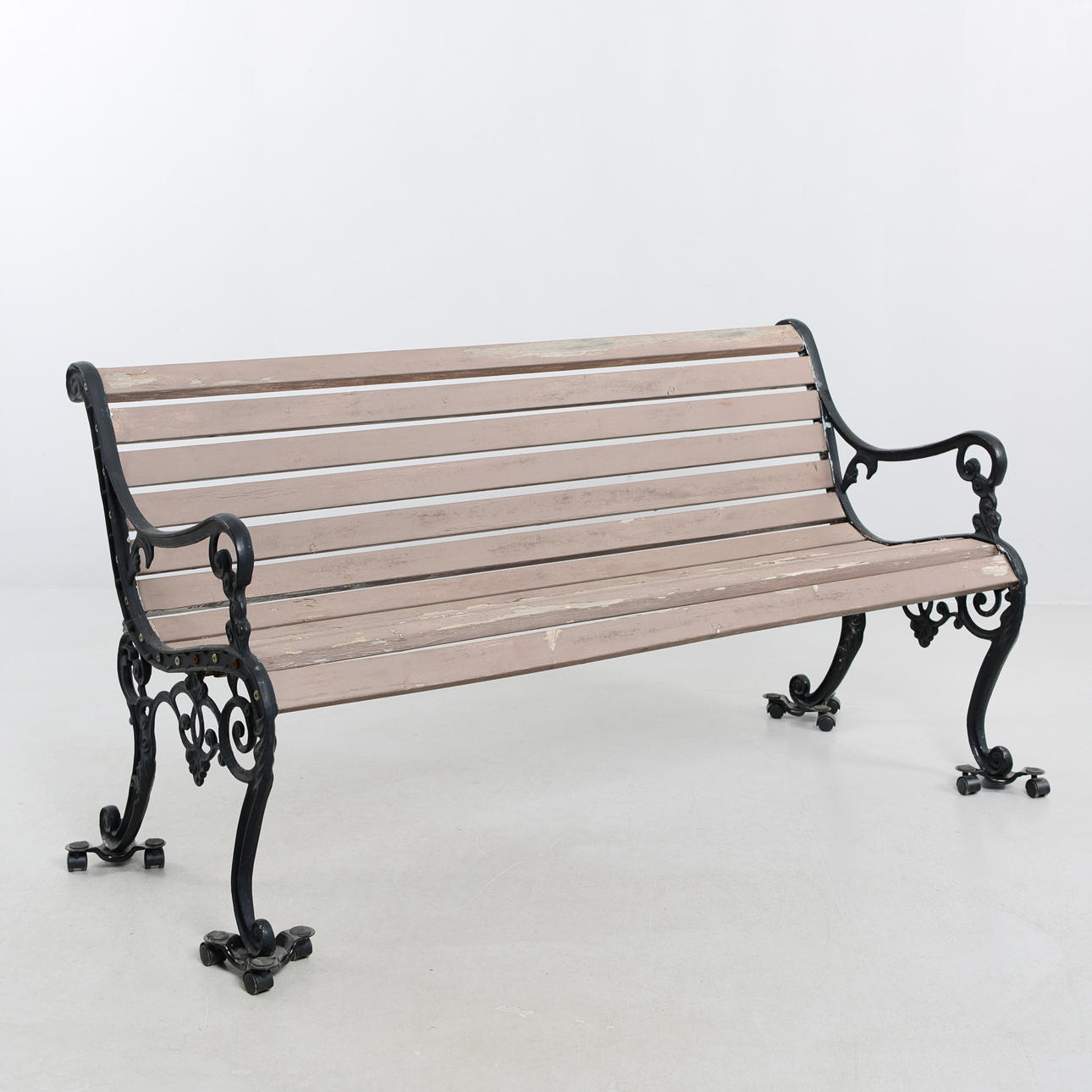 A 20th-century garden bench.