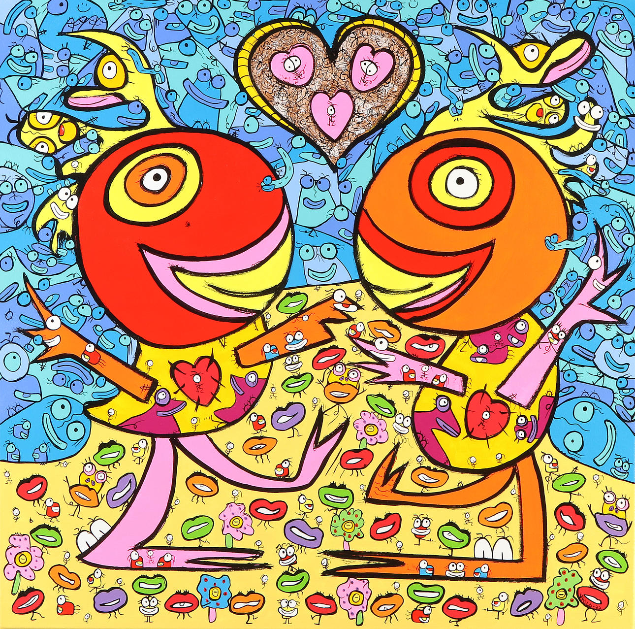 VHILO H PERSSON. Acrylic on canvas. “A Little Kiss Of You”. Signed and dated 2022.