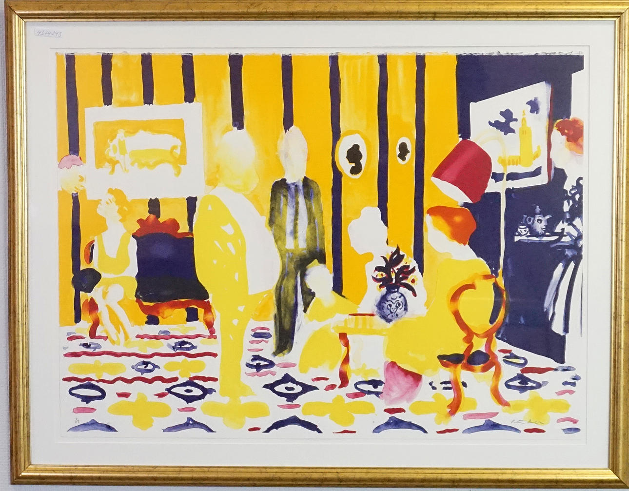 PETER DAHL. Color lithograph, on the wallpaper, signed and labeled EA.