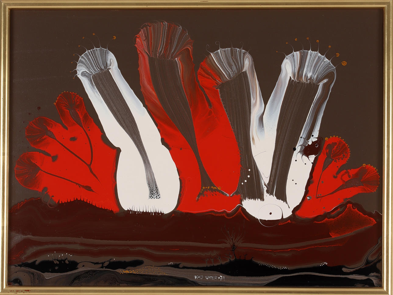KAJ UTTER. Composition, oil on canvas, signed and dated -79.