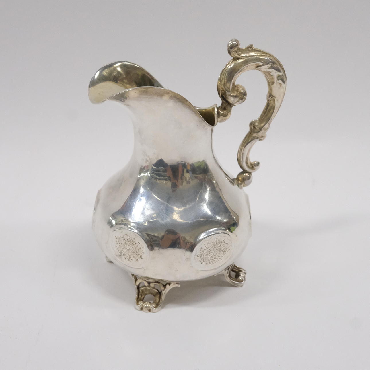 JUG, SILVER, NEO-ROCOCO STYLE.