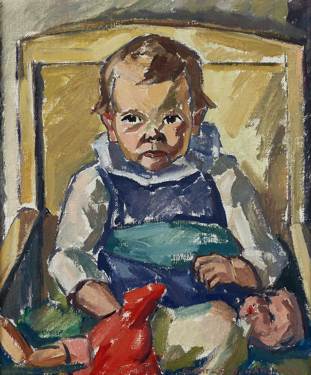 EVERT DUHAN: Junge, signiert, Öl auf Leinwand.