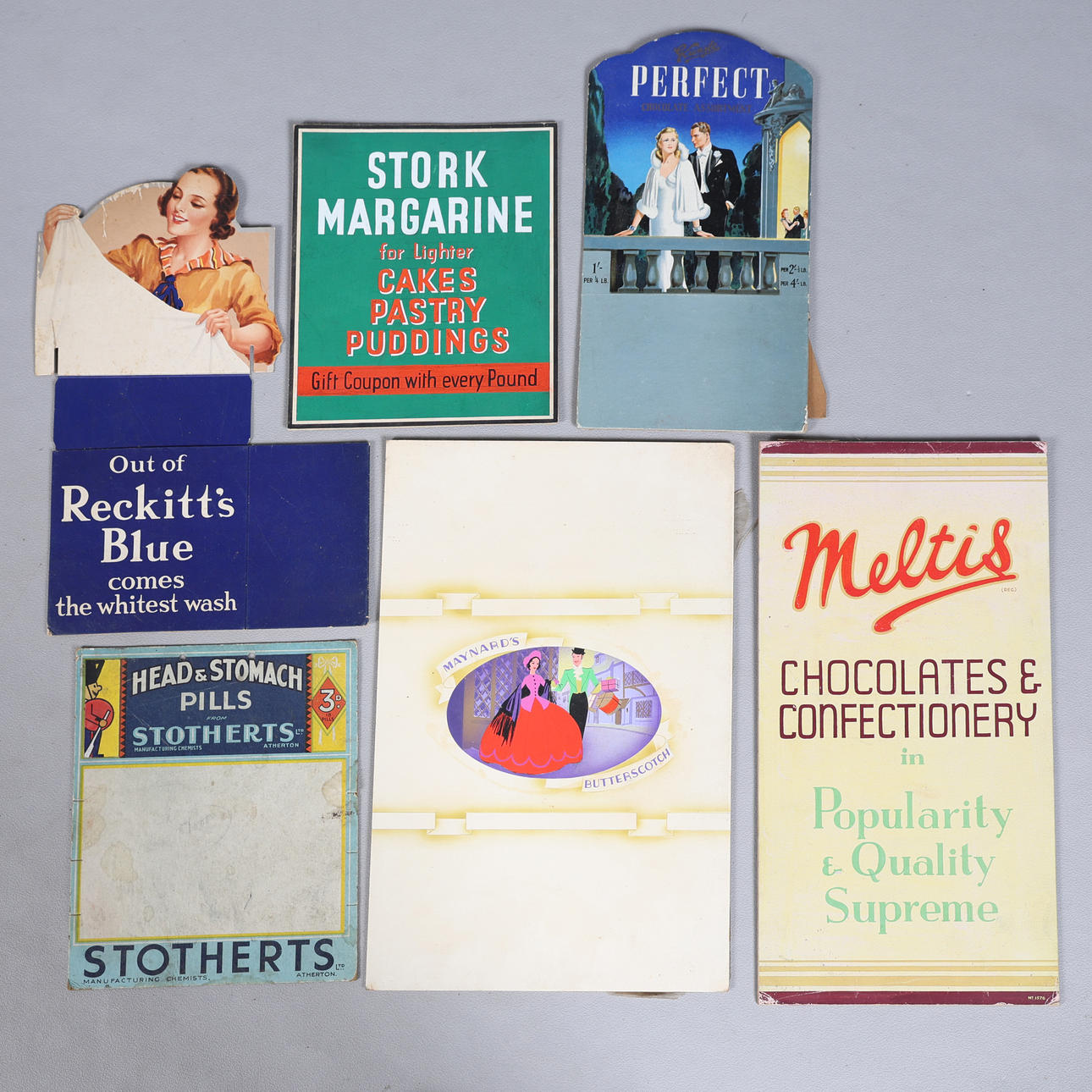 SIX VARIOUS ADVERTISING CARDS (6).