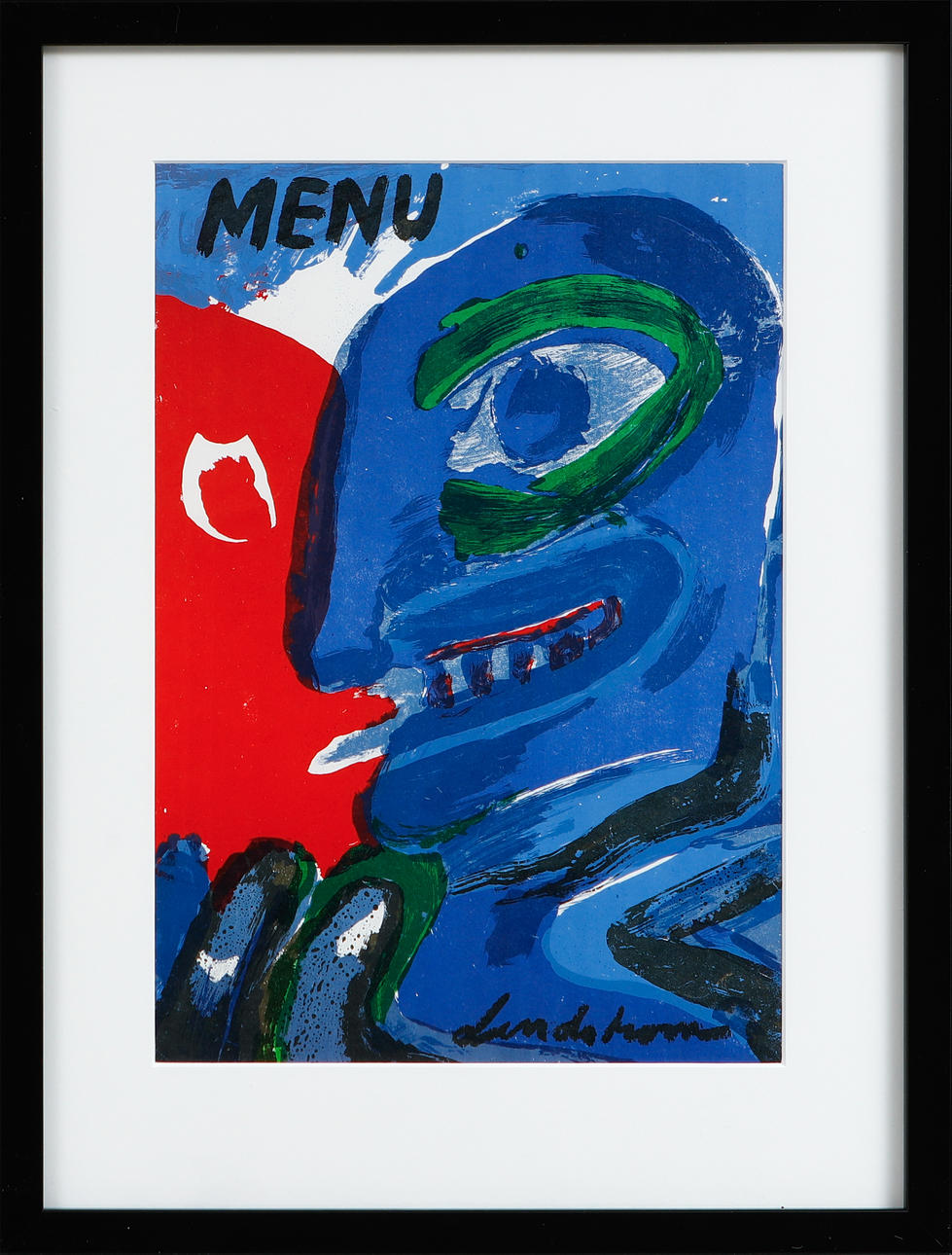 BENGT LINDSTRÖM. Menus. Lithograph in colour, signed in print.