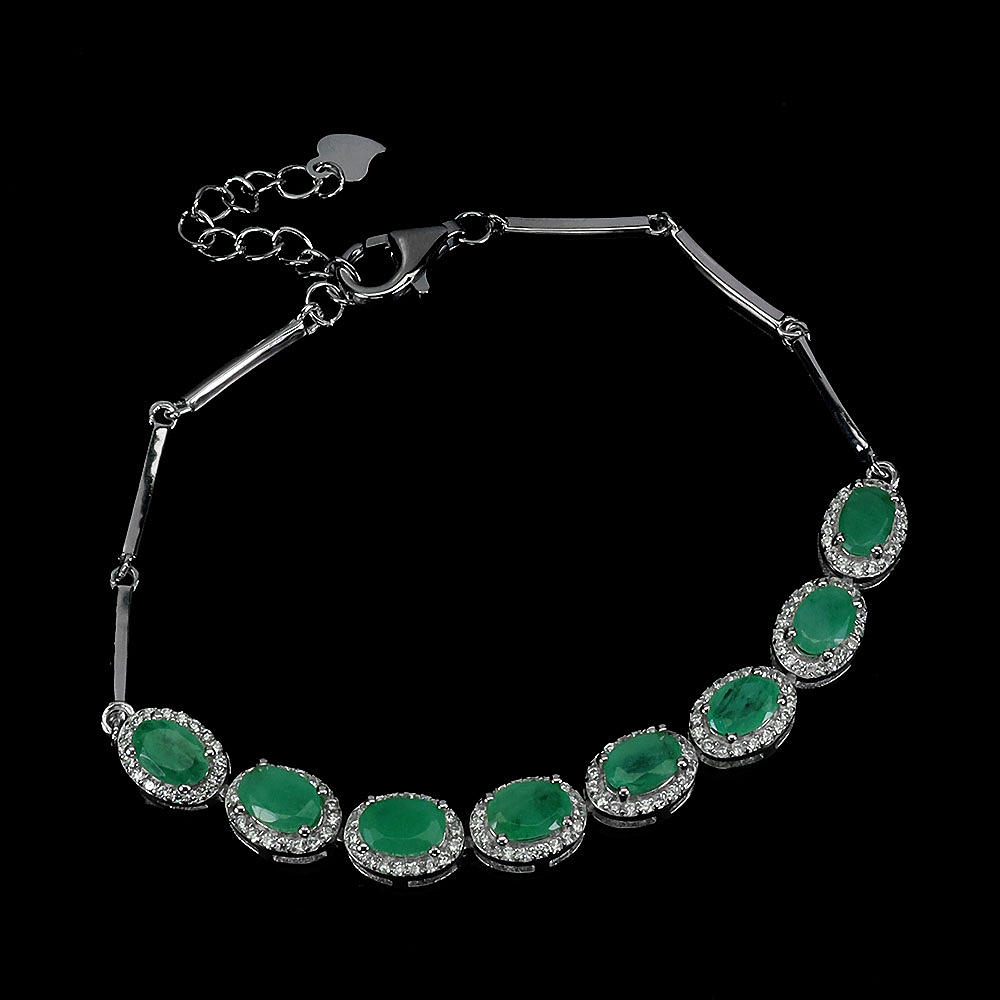 EMERALD SILVER BRACELET.