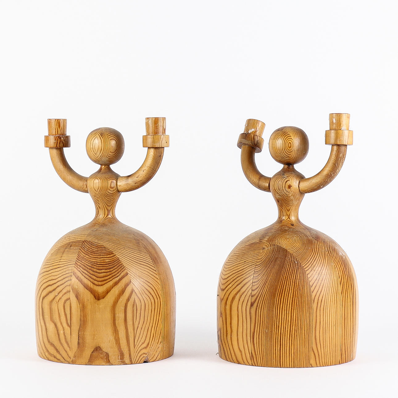 Candlesticks pair, pine.