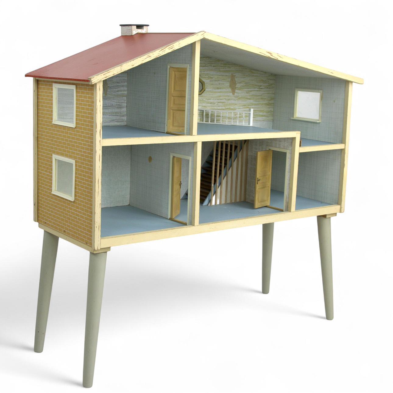 DOCKSKÅP, "El-dockskåp" inkl. möbler, transformator, Lundby, 1950/60-tal.