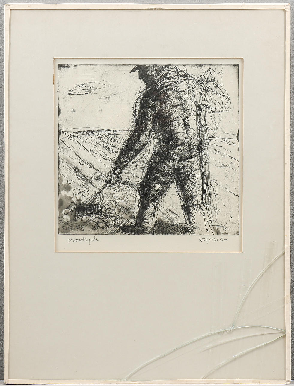 STIG OLSON. Etching Sample print, signed.