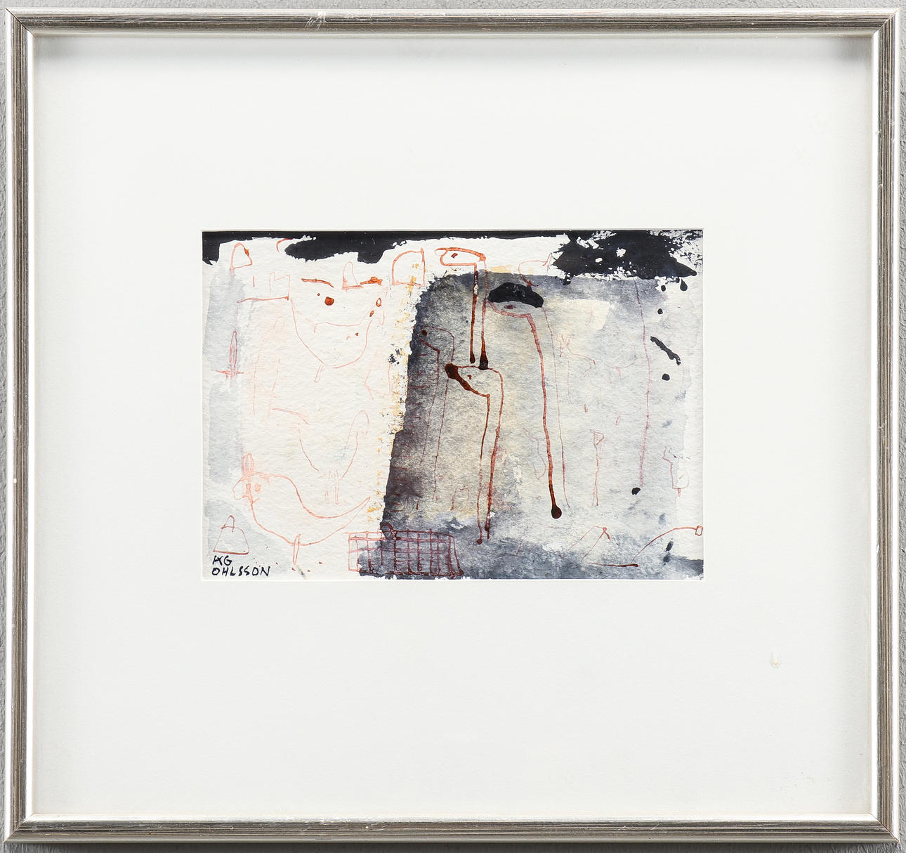 KG OHLSSON gouache, signed.