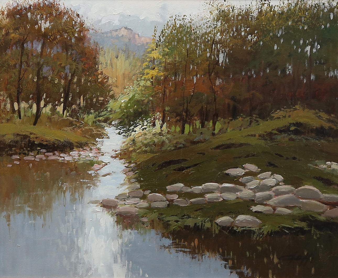 CATALAN SCHOOL, 20TH CENTURY. River view.