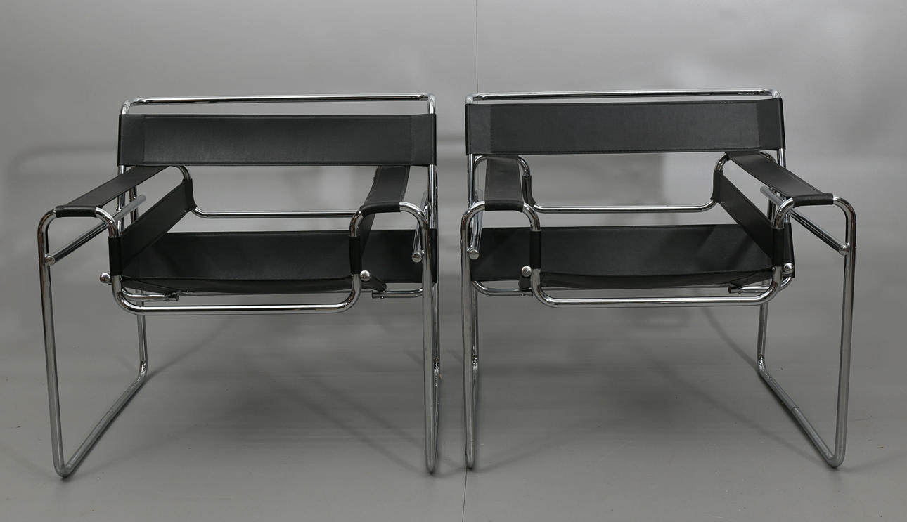 KARMSTOLAR, Bauhaus stil, 2 stycken, 1900-talets andra hälft.