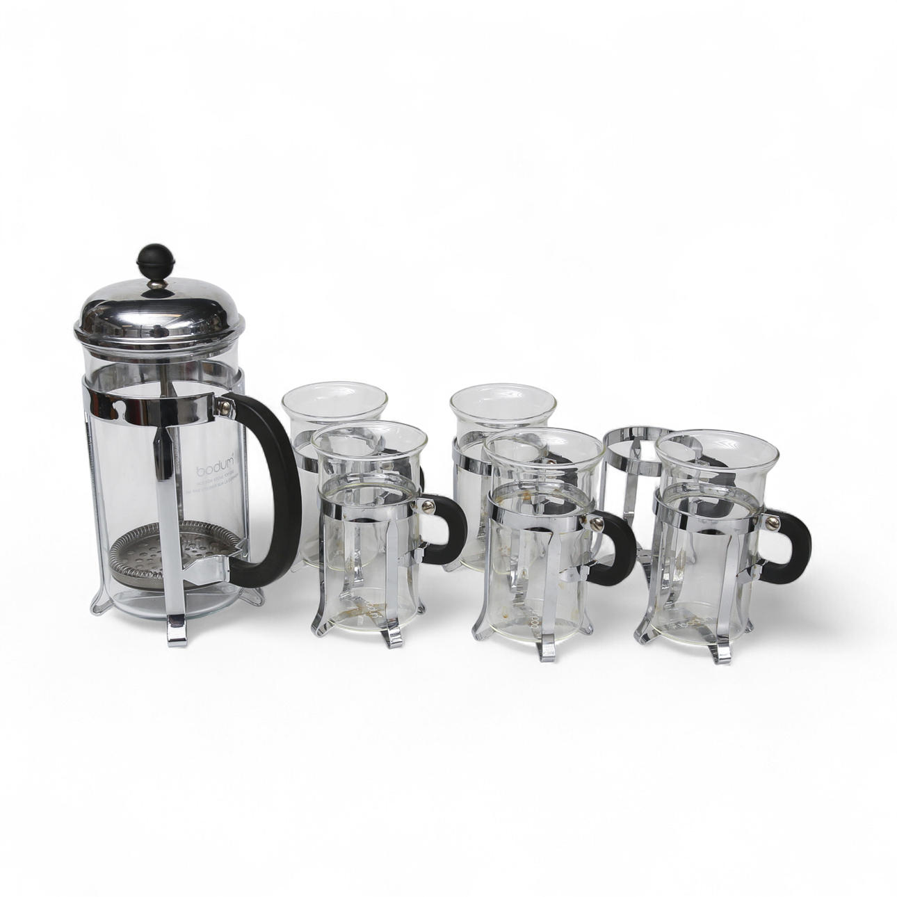 ESPRESSOMASCHINE UND 6 TASSEN, Bodum.