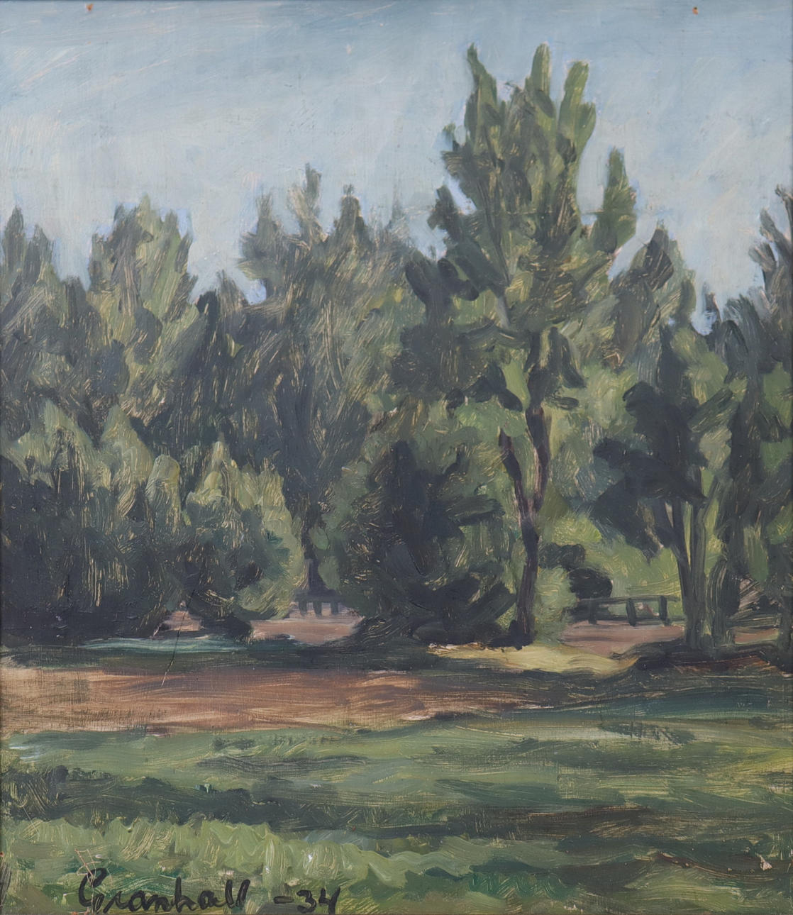 ARNE GRANHALL, oil on panel, forest.