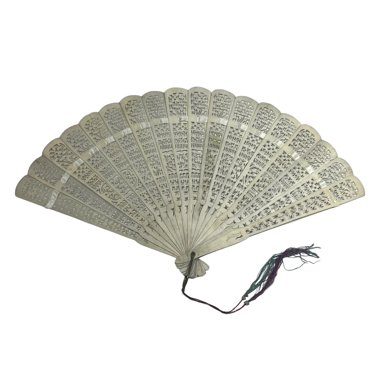 Fan in carved and openwork bone.