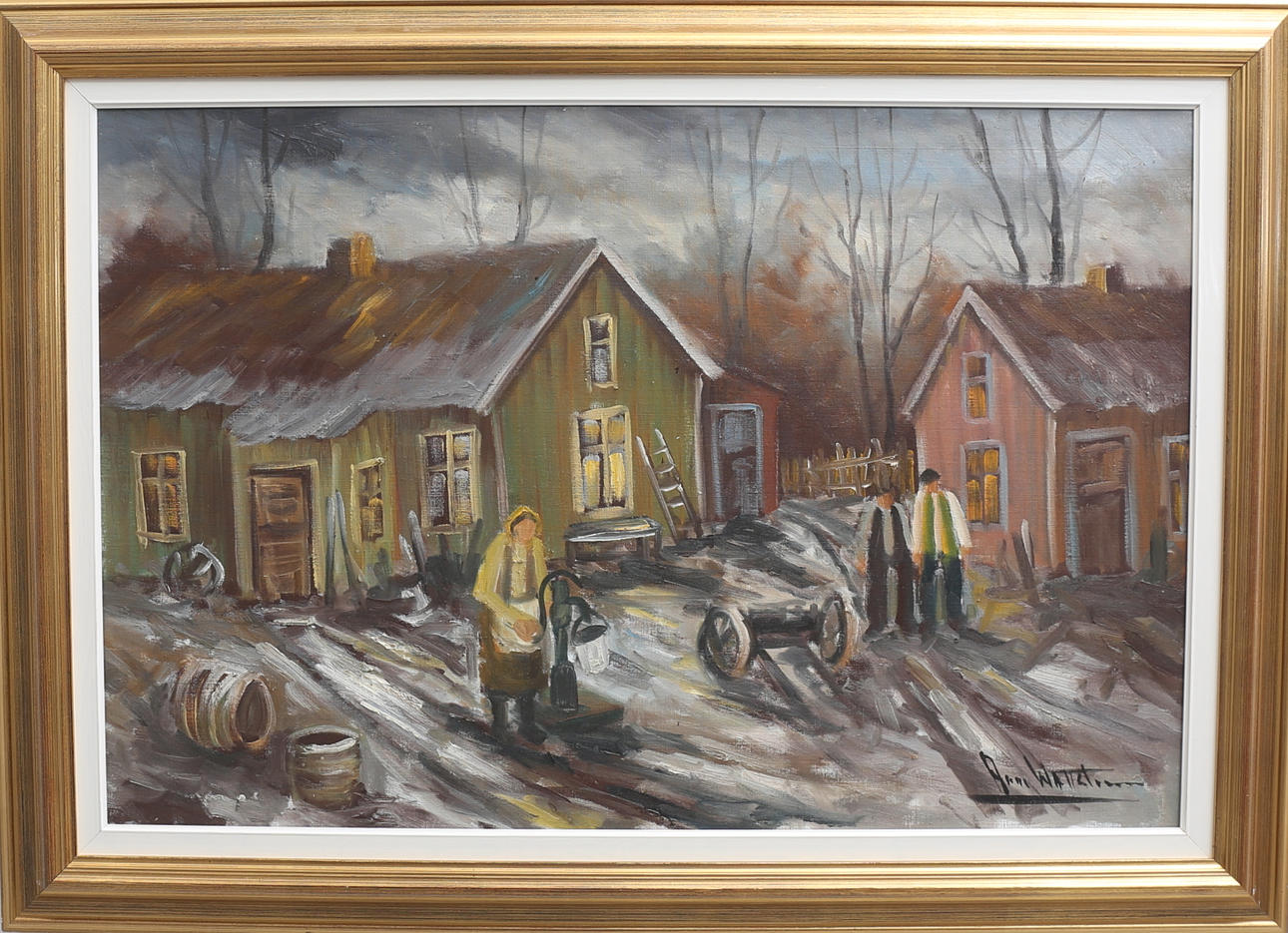 ARNE WALLSTEN. "Höstdag i småland", olja på duk, signerad.