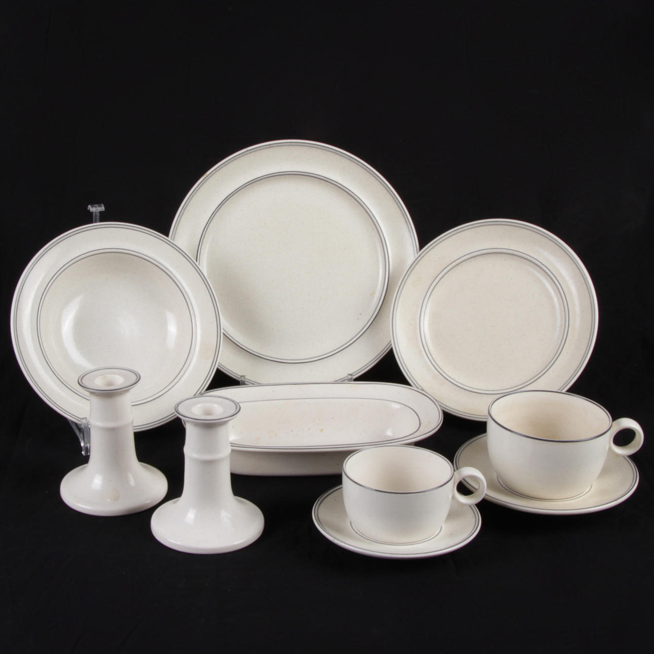 SERVISDELAR, 27 delar, stengods, "Birka", Stig Lindberg, Gustavsberg.