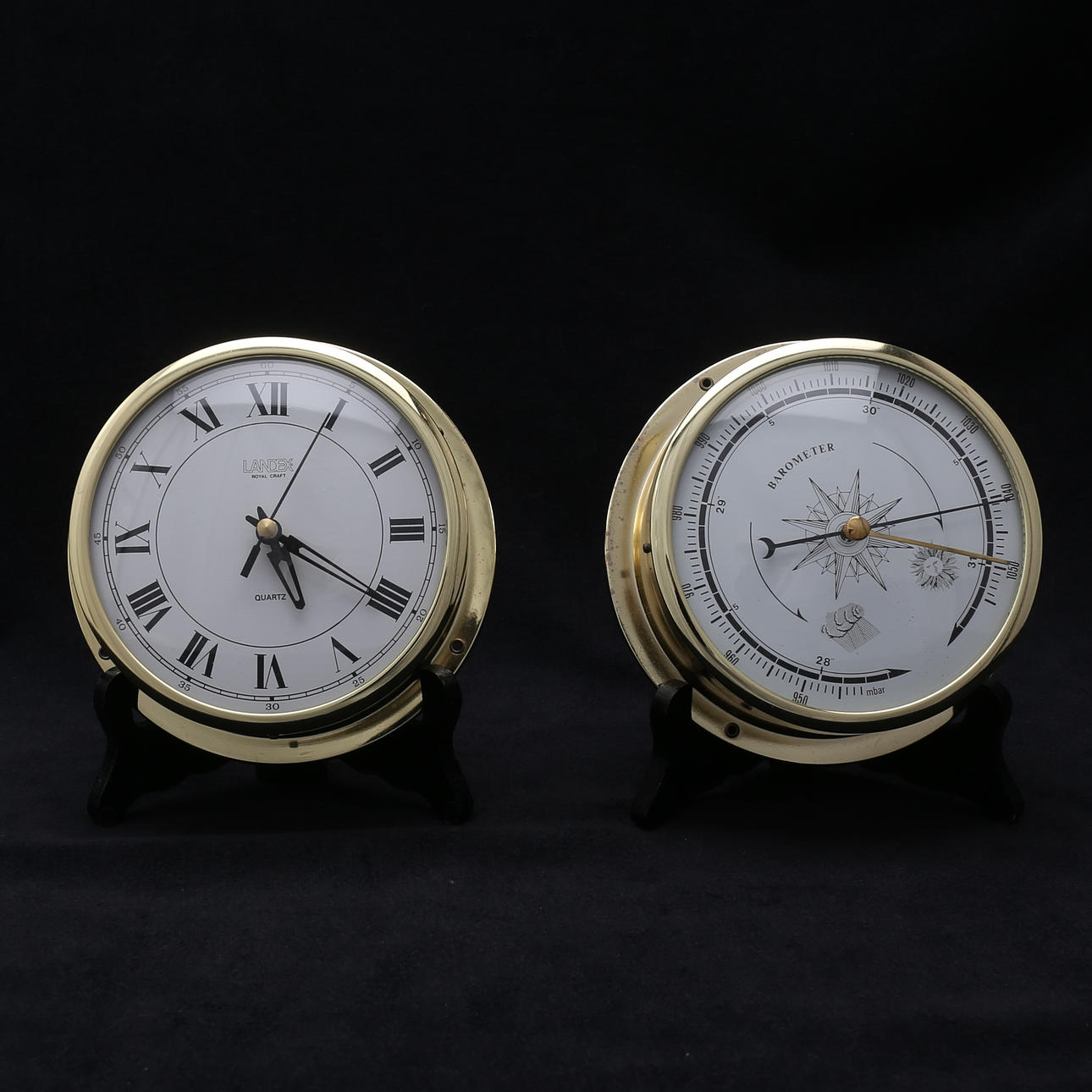SKEPPSUR och BAROMETER, mässing, Landex, Royal Craft.
