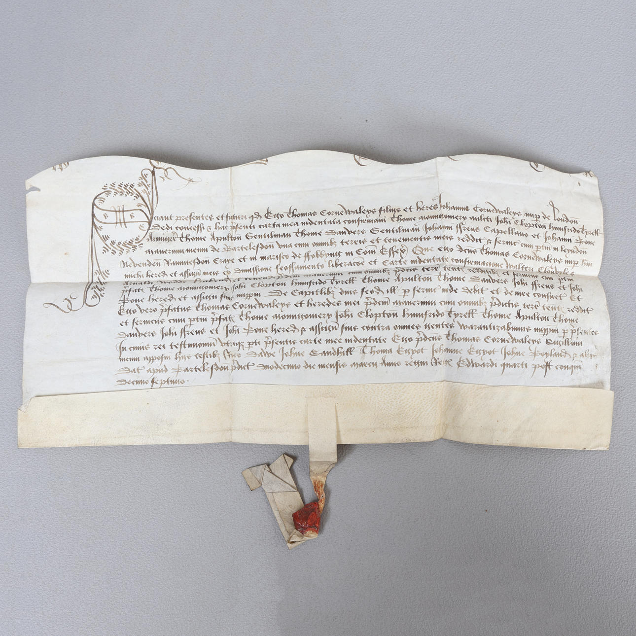 A 16TH/17TH CENTURY MANUSCRIPT INDENTURE.
