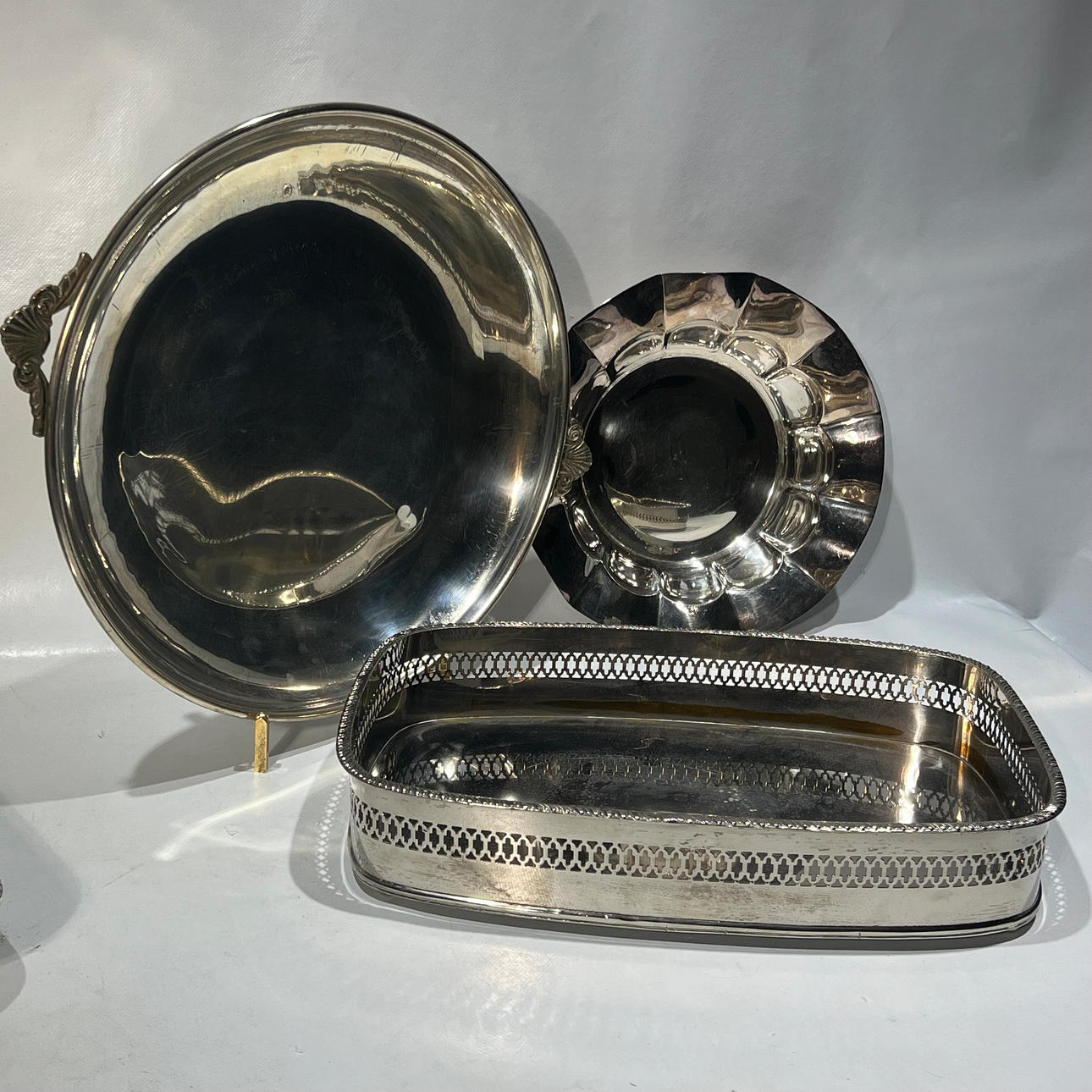 Serveringsset i tre delar silver alpacka.