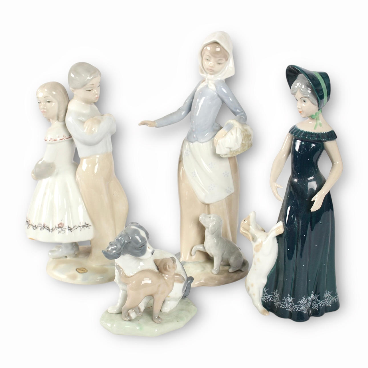 FIGURINER, 4 stk porcelæn, Spanien.