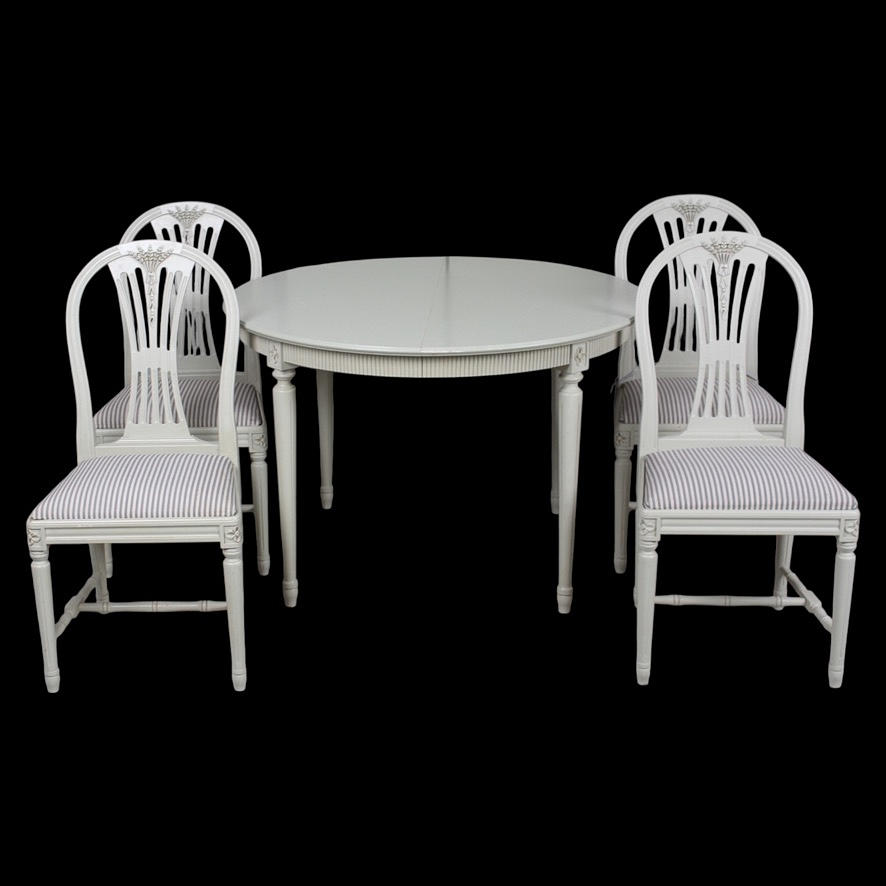 A dining group, Axet, Gustavian style, 9 pieces.