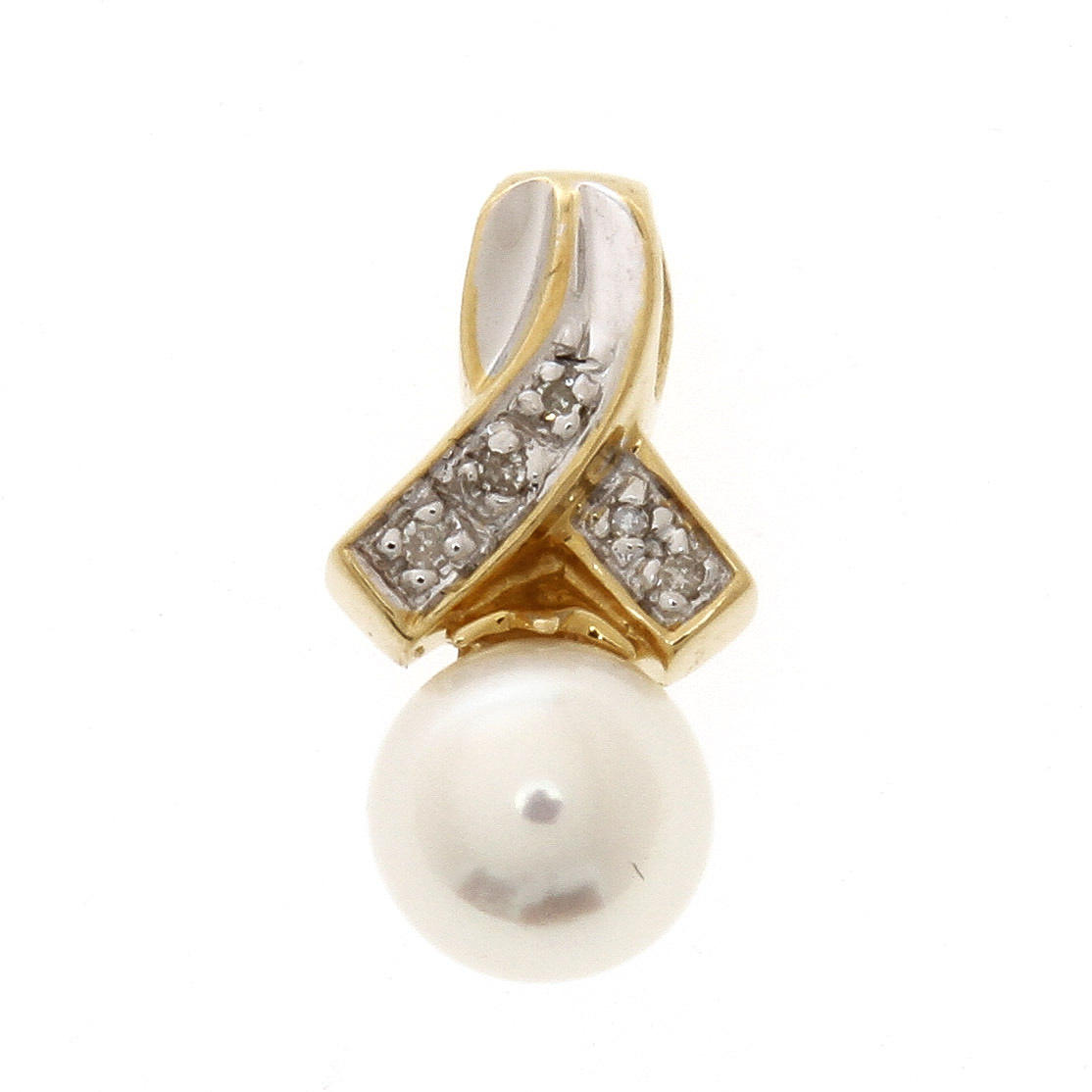 HÄNGE, 18K rödguld med odlad pärla samt diamanter. Vikt 1,7 g.