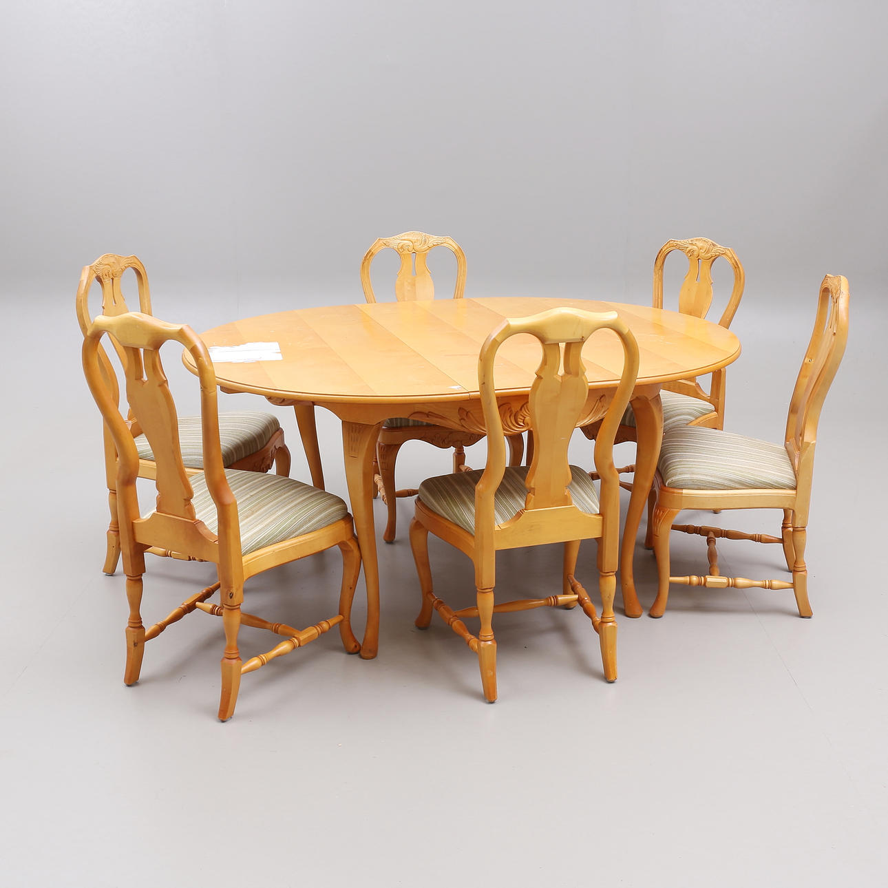 A rococo style dining group, second half of the 20th century.