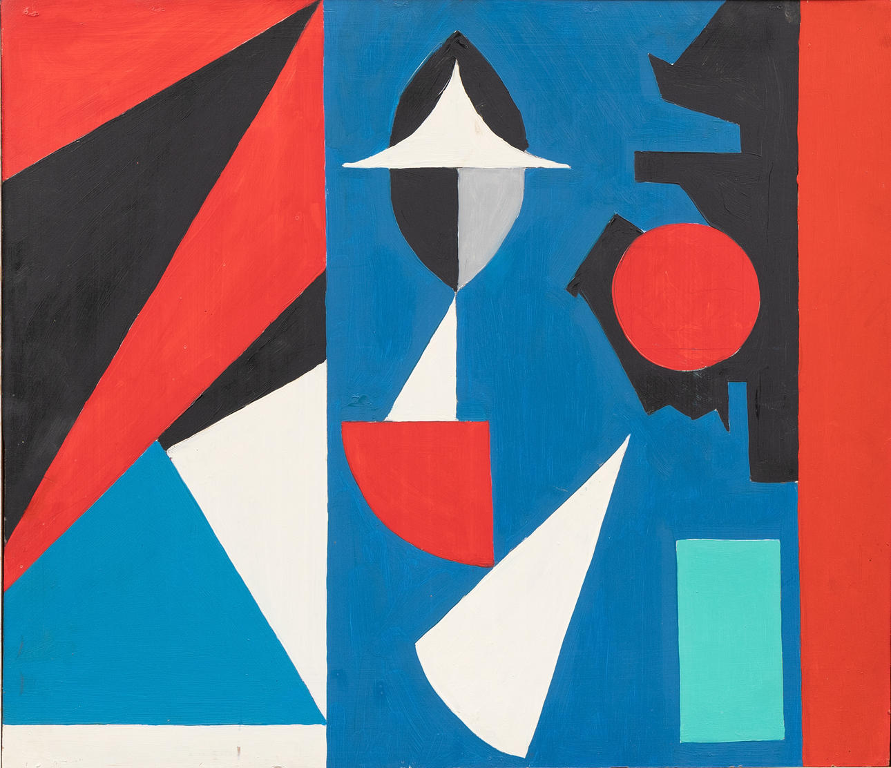 PER ANSNER. Attributed to. Composition, oil/tempera on panel, unsigned.