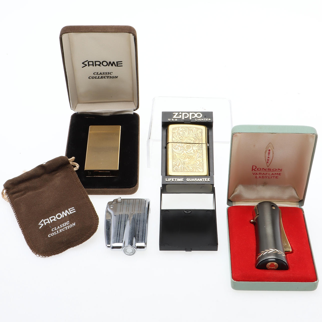 A set of 4 lighters, including Sarome.