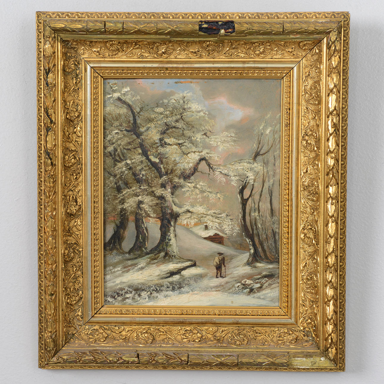 OKÄND KONSTNÄR. Winter landscape, oil on panel.