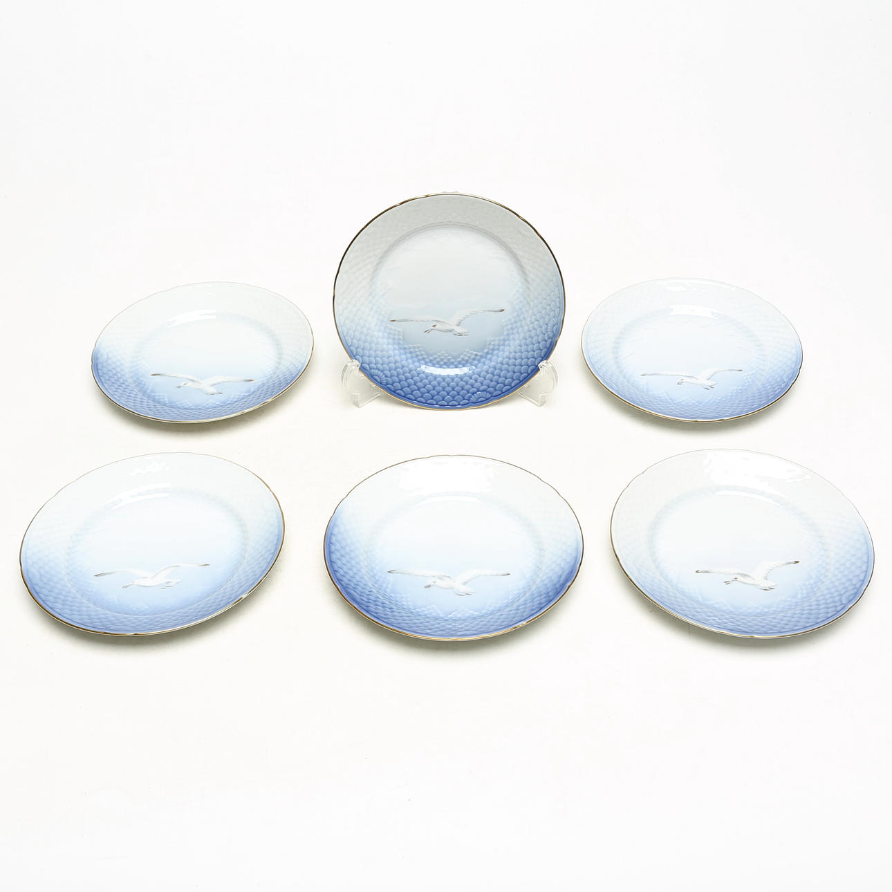 A set of 6 tableware sets, Bing and Gröndahl, Seagull.