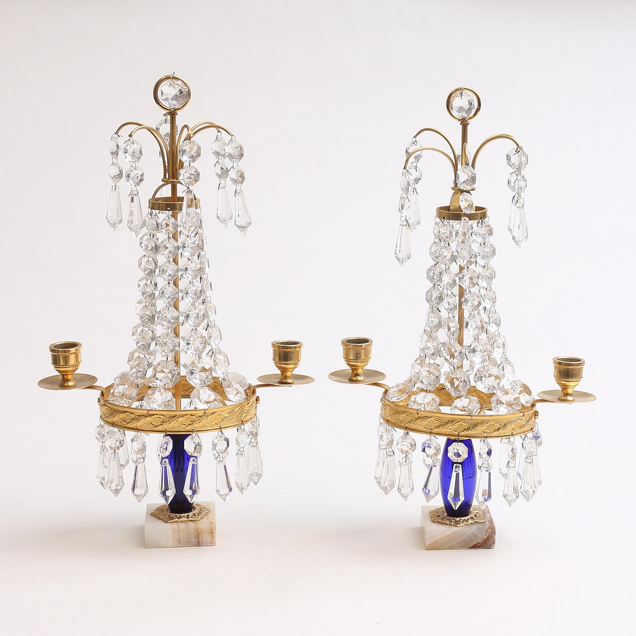 A pair of Gustavian style table lamps, second half of the 20th century.