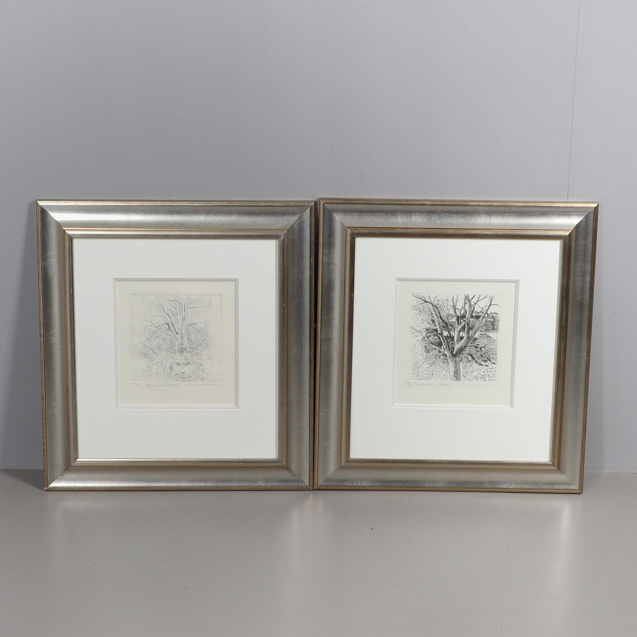 ROBERT LENKIEWICZ (BRITISH, 1941-2002). The Painter's Garden; Self-portrait with tree.