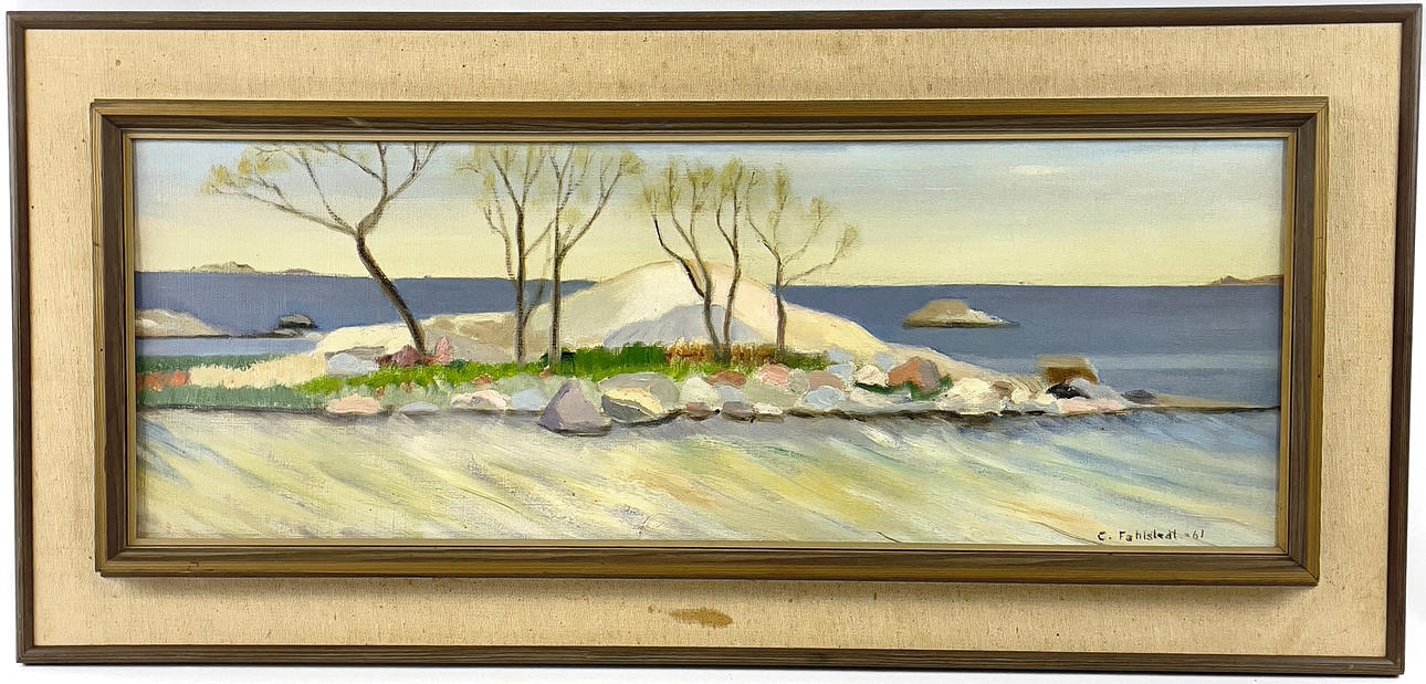 CURT FAHLSTEDT, oil on canvas, coastal motif, signed C. Fahlstedt and dated -61.