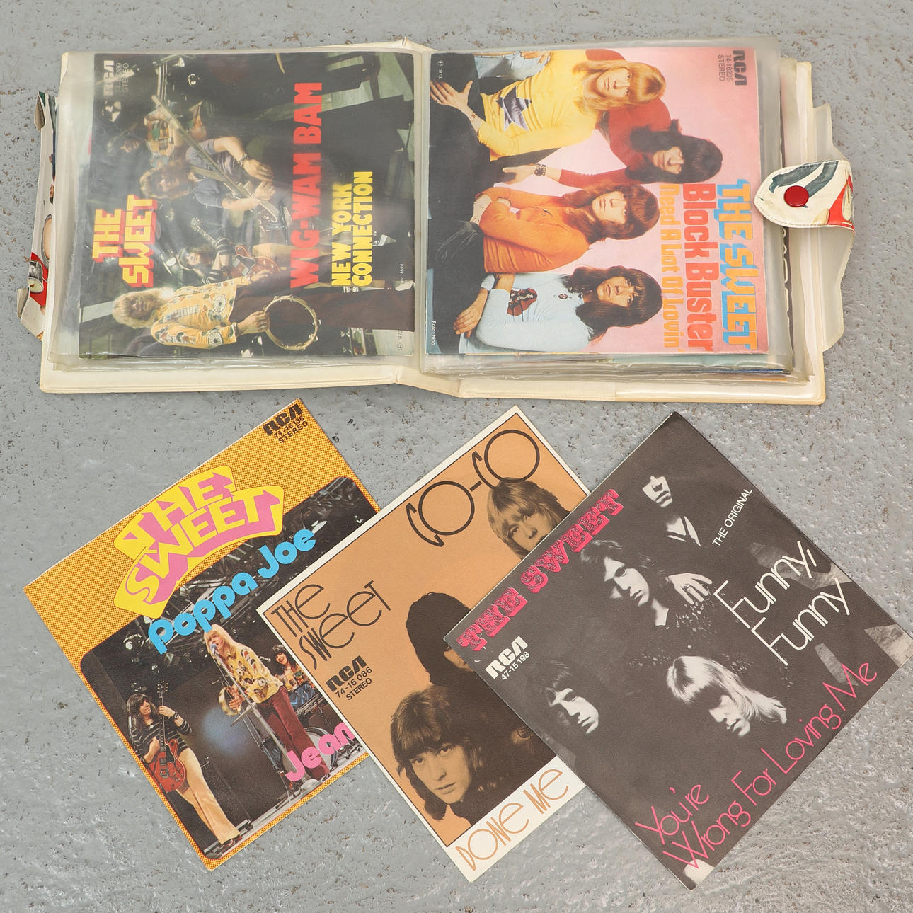 THE SWEET, 18 vinyl singles, 1970s.