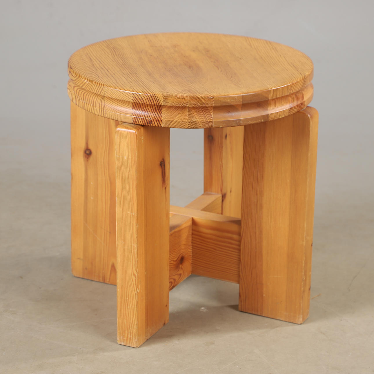 A 1970s-century pine stool.