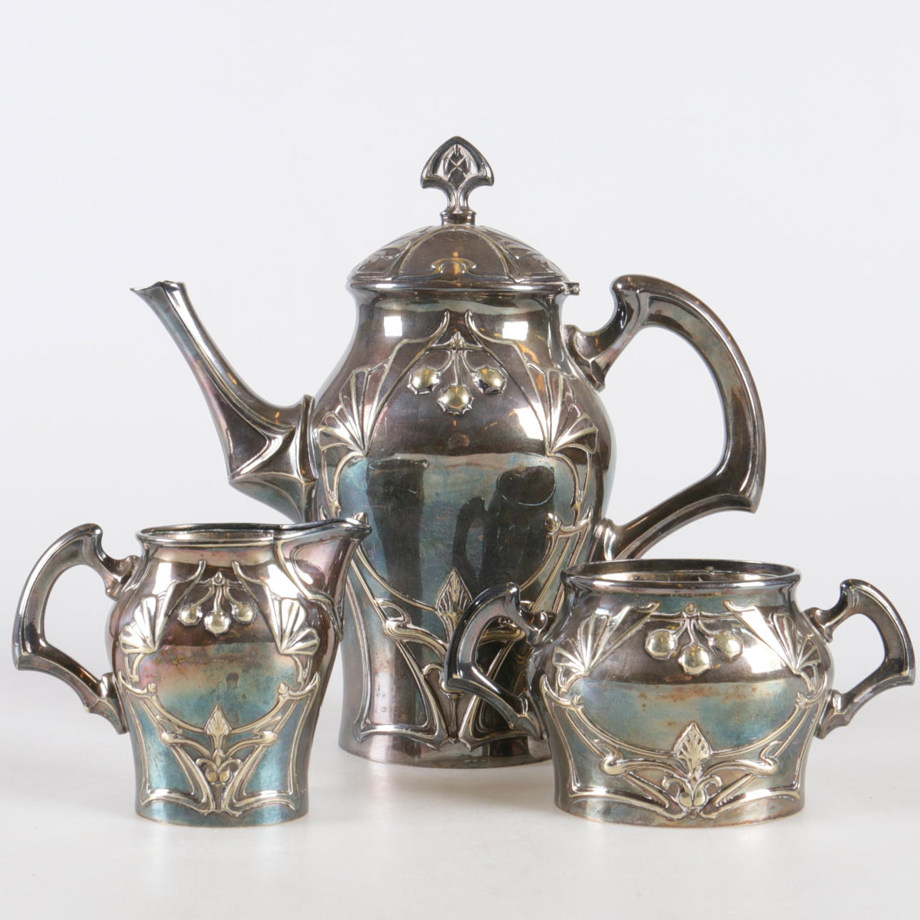 KAFFESERVIS, 3 delar, nysilver, GAB.