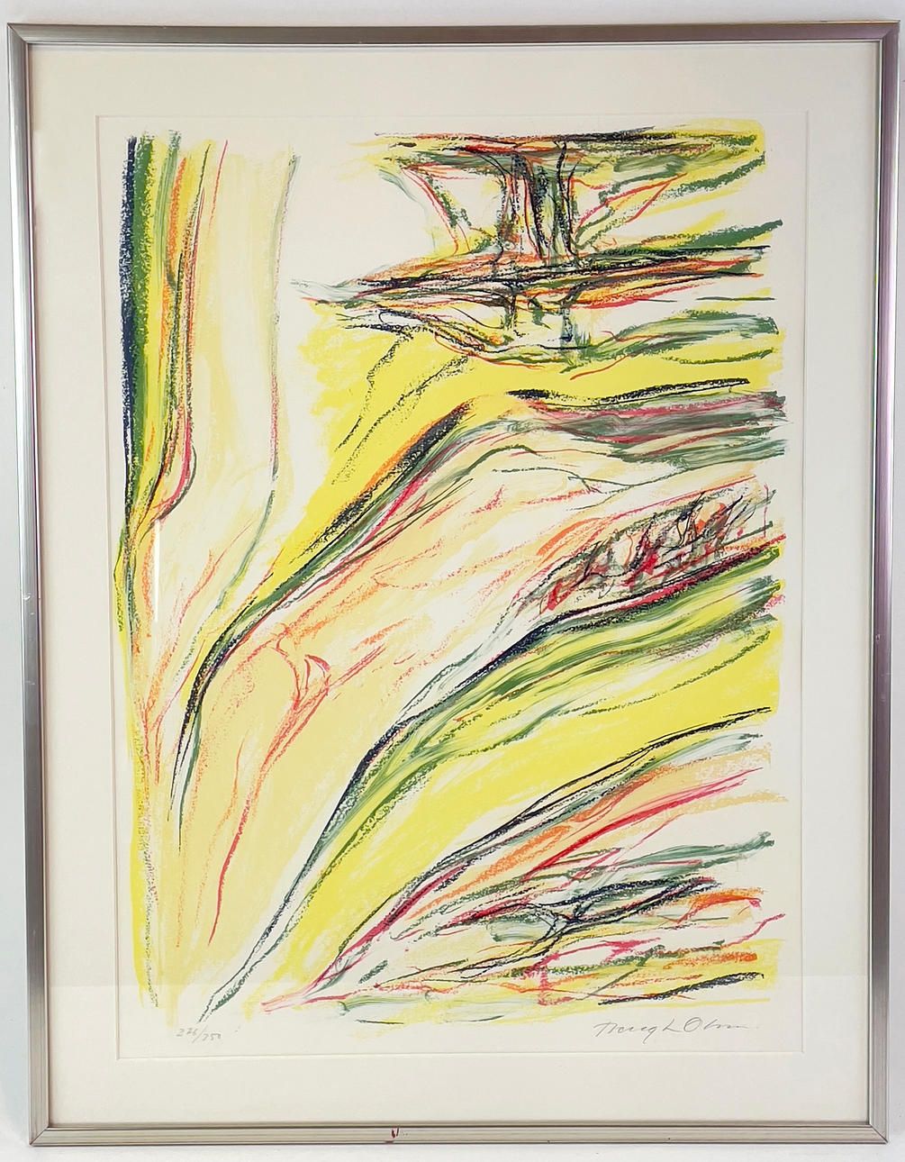 BENGT OLSON. Lithograph in colours, waves of colour, signed and numbered 276/350.