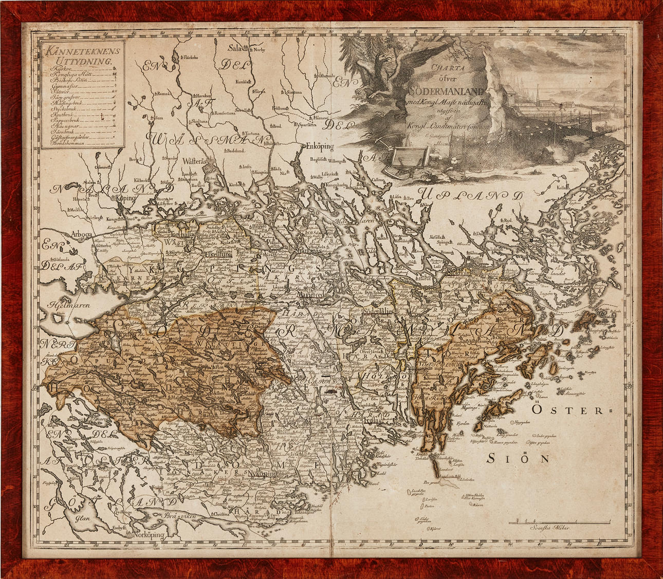 MAP SÖDERMANLAND, LANTMÄTERIET, CA 1750.