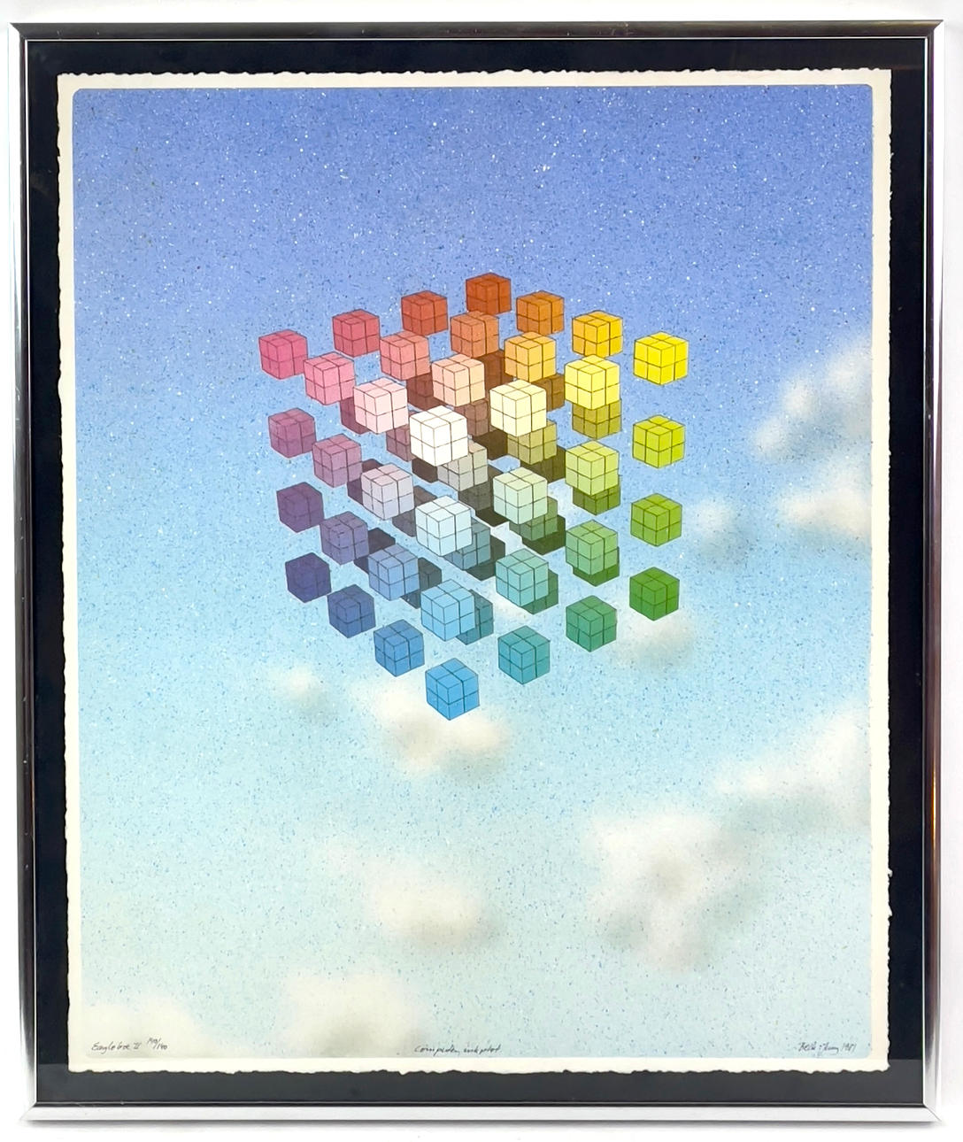 BECK & JUNG (Holger Bäckström 1939-1997 & Bo Ljungberg 1939-2007), Grafikblatt, „Adlerbox II“, signiert Beck und Jung, datiert 1981 und nummeriert 140/140.