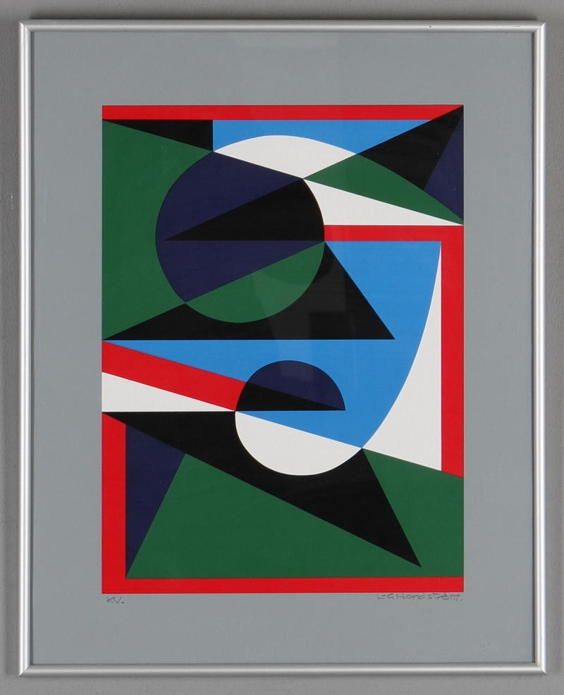 LARS GUNNAR NORDSTRÖM. Composition, serigraphy, marked KV, signed.