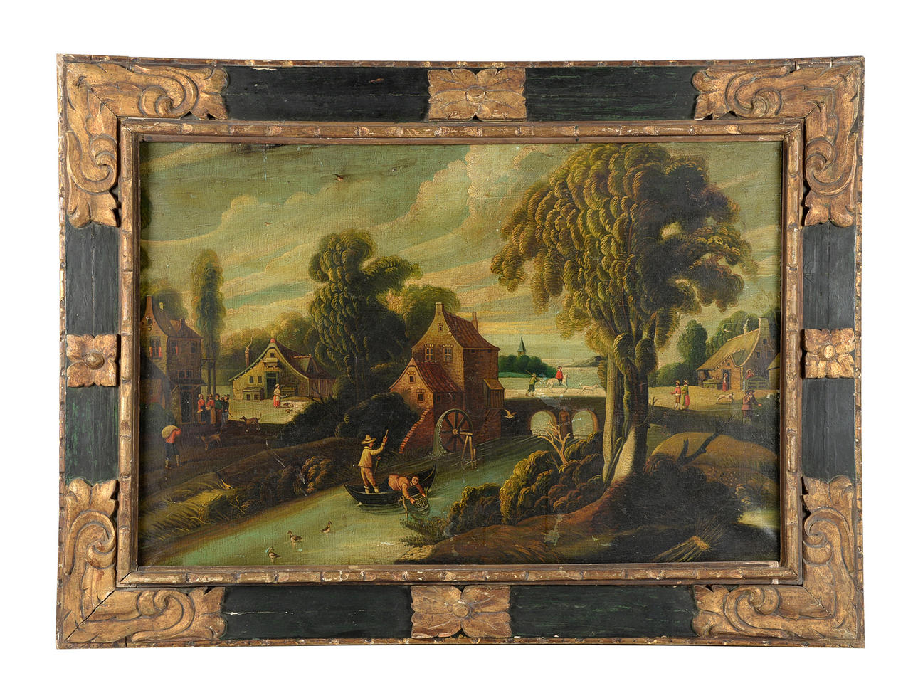 UNBEKANNT KUNSTLER. Målning efter en naiv holländsk gammal mästare.