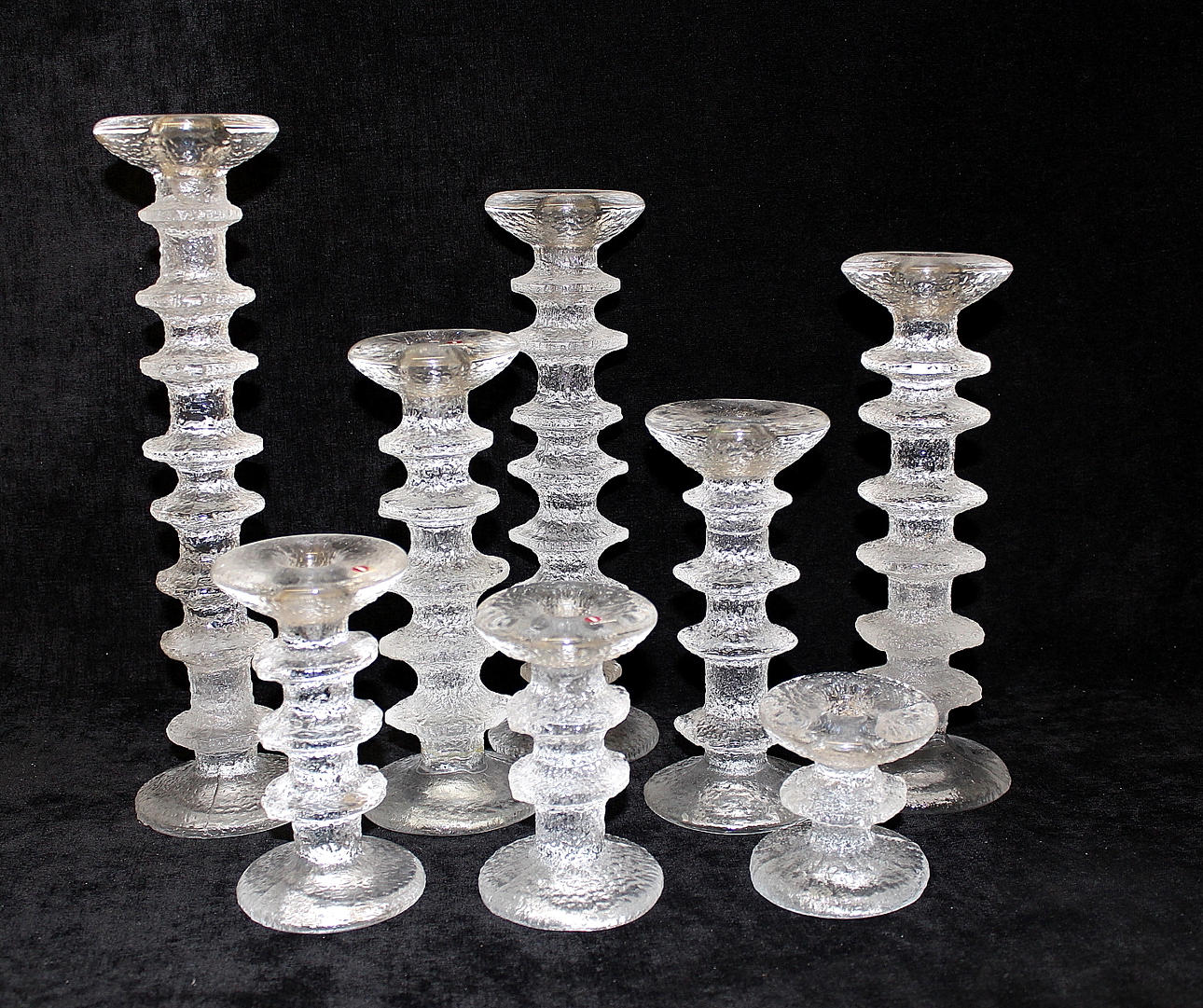 LJUSSTAKAR, 8 st, glas, "Festivo" Timo Sarpaneva, ittala.