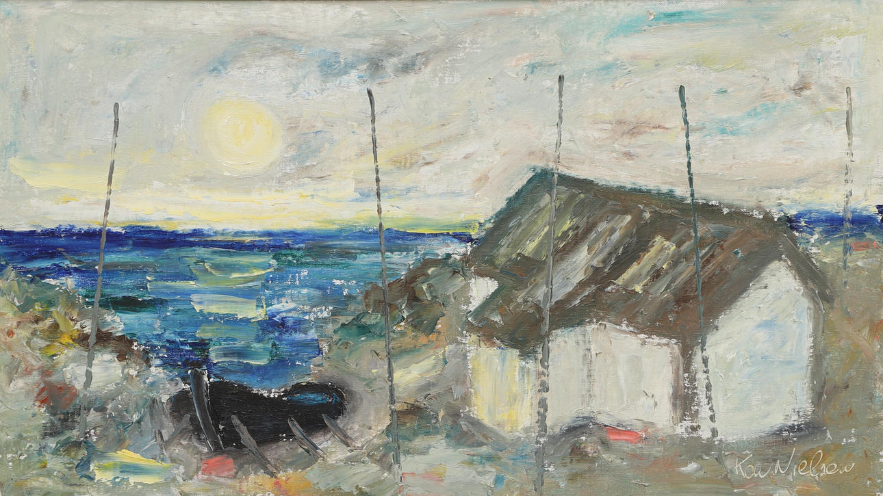 KAI NIELSEN. Oil on panel, Coastal motif, signed, dated, 1905.